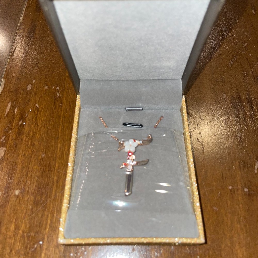 FLORAL "F" INITIAL NECKLACE